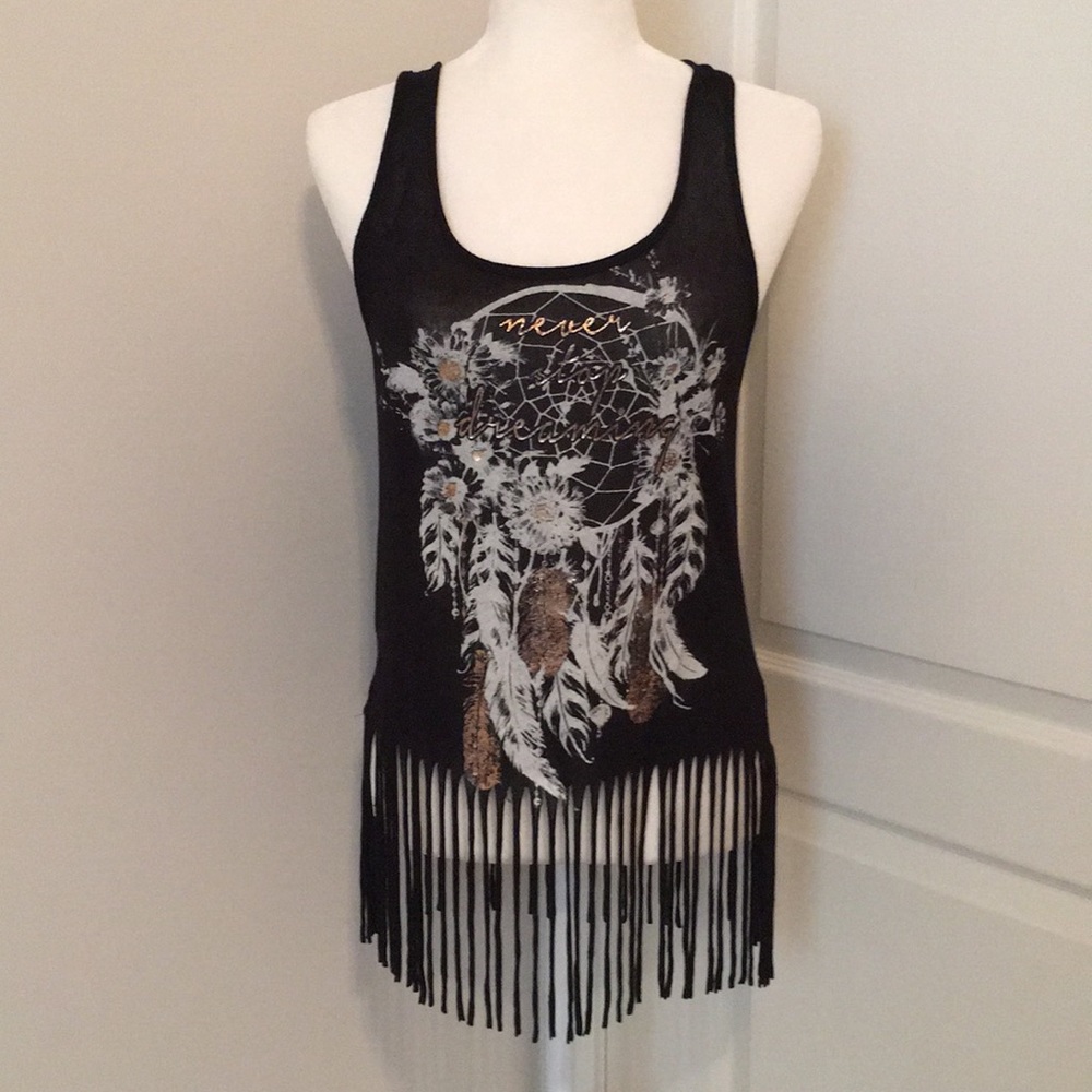 Living Doll Fringe Hem Tank